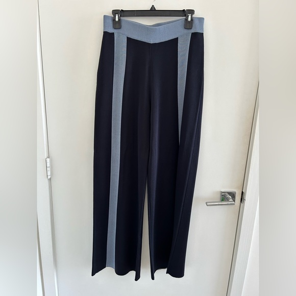 COS Knitted Navy Blue Pants with Color Block Blue Stripes Size S Small GUC - Picture 2 of 9